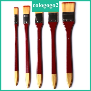 Cologogo2 แปรงวาดภาพระบายสีน้ํามันอะคริลิค ไนล่อน แบบพกพา 5 แบบ สําหรับผู้เริ่มต้น