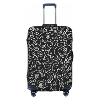 Keith Haring ผ้าคลุมกระเป๋าเดินทาง ผ้าสแปนเด็กซ์ แบบหนา ยืดหยุ่นสูง 18 24 28 32 นิ้ว