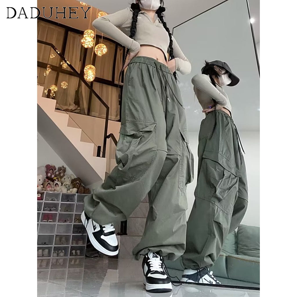 daduhey-womens-retro-american-style-high-waist-straight-overalls-pants-slim-wide-leg-hiphop-multi-pocket-casual-cargo-pants