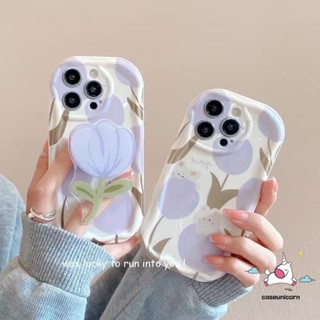 เคสโทรศัพท์มือถือ ขอบโค้ง ลายการ์ตูนกระต่าย ดอกทิวลิปน่ารัก สีม่วง สําหรับ Redmi 12 10 A1 9C NFC 12C A2 10C 9A 10A 9 9T Note 10 9 12 11 8 10s 11s Pro Max Mi 11 12 Lite Poco M3 ฝาครอบขายึด