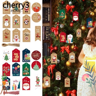 Cherry3 ป้ายแท็กกระดาษคราฟท์ ลายซานตาคลอส สําหรับตกแต่งคริสต์มาส DIY