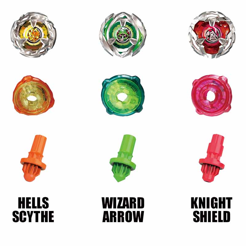 Bey X BX-08 3pcs Box Set Hells Scythe Wizard Appow Knight Shield 3pcs ...