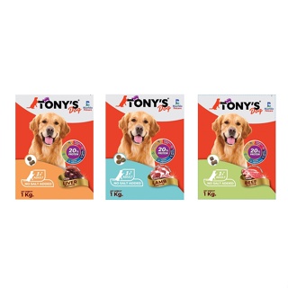 ใหม่ !!! TONYS Dog อาหารสุนัข อาหารเม็ด สำหรับ สุนัขอายุ 1 ปีขึ้นไป ถุงโรงงาน 1Kg ราคาถูก