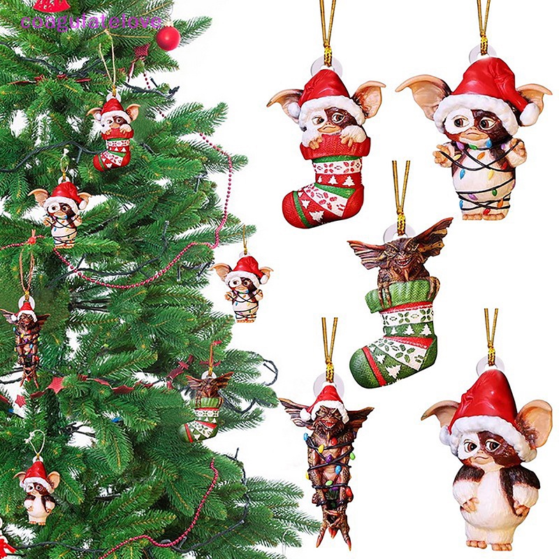 coagulatelove-gremlins-gizmo-in-santa-หมวกแขวน-เครื่องประดับ-เทศกาลคริสต์มาส-ลูกสุนัขน่ารัก-เครื่องประดับอะคริลิค-ของขวัญเทศกาลคริสต์มาส-ขายดี