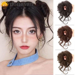 DONOVAN Messy Hair Bun Elastic Tassel Temperament Brown Synthetic Hair Extensions Rope Rubber Band Natural Hair Styling Tool Updo Hairpiece