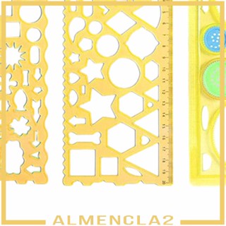 [Almencla2] ไม้บรรทัดแม่แบบ ทรงเรขาคณิต สําหรับวาดภาพ 7 ชิ้น