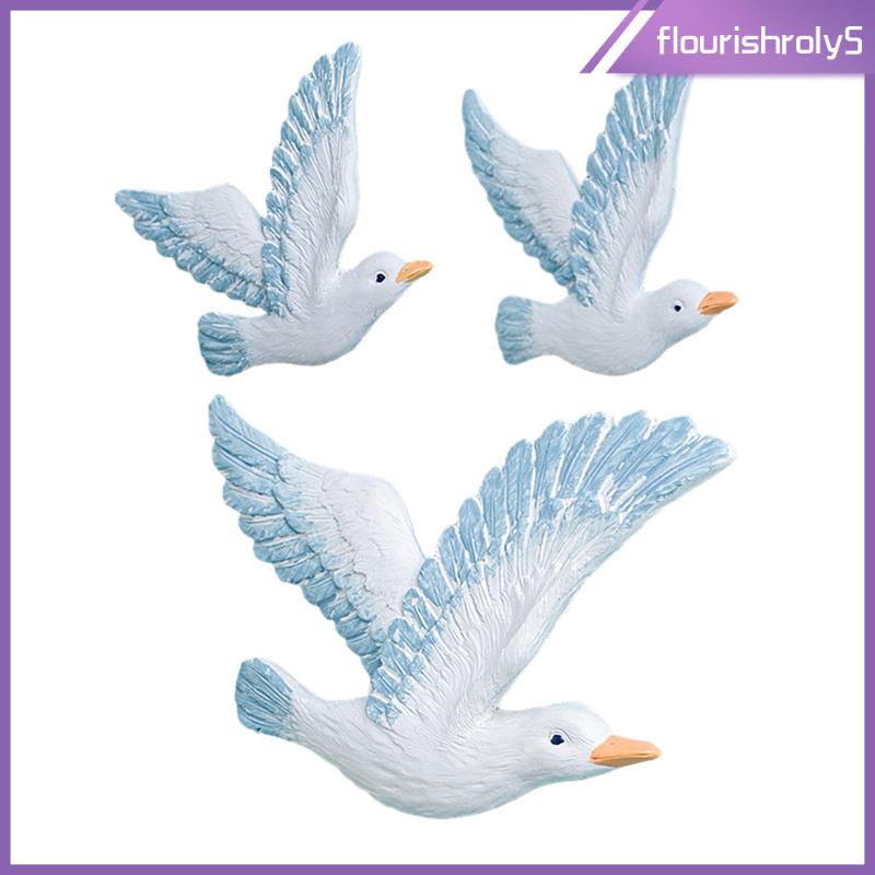 flourishroly5-ประติมากรรมเรซิ่น-รูปนกพิราบบิน-3d-สําหรับแขวนตกแต่งผนัง-3-ชิ้น
