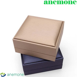 Anemone กล่องเก็บเครื่องประดับ สร้อยคอ แหวน ต่างหู หนัง PU ทรงสี่เหลี่ยม แบบพกพา