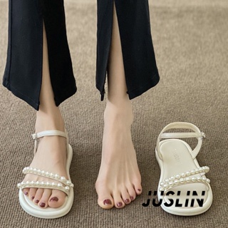 JUSLIN   รองเท้าแตะผู้หญิง ส้นแบน ใส่สบาย สไตล์เกาหลี รองเท้าแฟชั่น 2023 ใหม่  สวย High quality Unique Comfortable D22E02Q 37Z230910