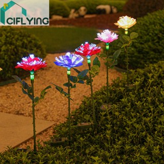 [Ciflys.Th] โคมไฟ LED พลังงานแสงอาทิตย์ กันน้ํา IP65 สําหรับตกแต่งสวนทางเดิน