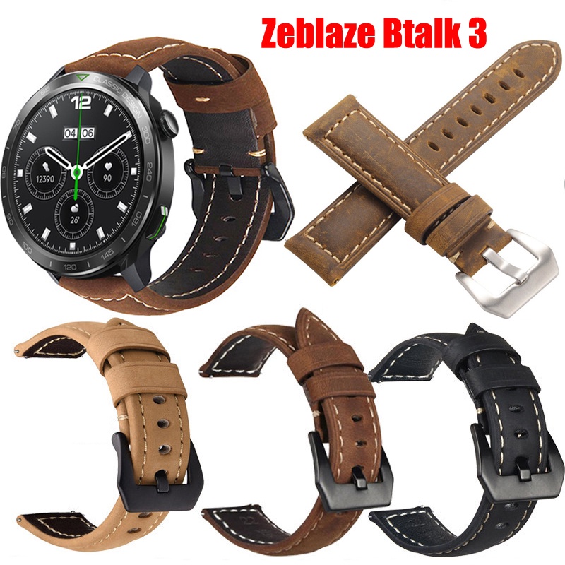 สายนาฬิกาข้อมือหนังแท้-ปลดเร็ว-22-มม-อุปกรณ์เสริม-สําหรับ-zeblaze-btalk-3
