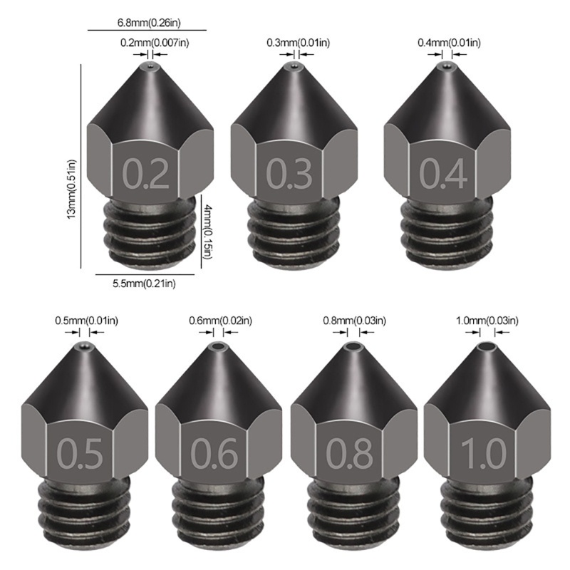 colo-หัวฉีดเหล็กแข็ง-mk8-ความแม่นยําสูง-0-2-0-3-0-4-0-5-0-6-0-8-1-0-มม-55-60-องศา-สําหรับเครื่องพิมพ์-3d