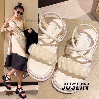 JUSLIN   รองเท้าแตะผู้หญิง ส้นแบน ใส่สบาย สไตล์เกาหลี รองเท้าแฟชั่น 2023 ใหม่  Beautiful Comfortable สไตล์เกาหลี ทันสมัย B98G0IM 37Z230910
