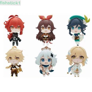 Fishstick1 โมเดลฟิกเกอร์ อนิเมะ Paimon Genshin Impact Gacha น่ารัก ของขวัญวันหยุด ของเล่นสําหรับเด็ก 7 ชิ้น ต่อชุด