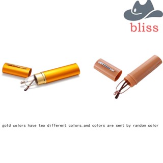 Bliss แว่นตาอ่านหนังสือ กรอบโลหะ พร้อมหลอดปากกา ป้องกันสายตา ป้องกันแสงสีฟ้า สําหรับผู้ชาย นักเรียน