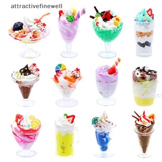 [attractivefinewell] ถ้วยพลาสติก รูปไอศกรีม ขนาดเล็ก DIY 12 ชิ้น ต่อชุด TIV