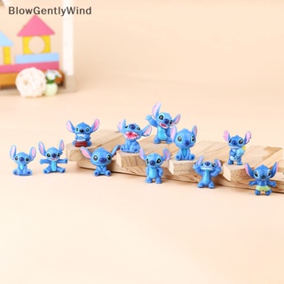 Blowgentlywind โมเดลตุ๊กตาฟิกเกอร์ Disney Stitch น่ารัก ของเล่นสะสม สําหรับเด็ก 12 ชิ้น BGW