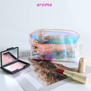 Aroma กระเป๋าเครื่องสําอาง PVC ใส ทรงกลม ทรงสี่เหลี่ยม จุของได้เยอะ สําหรับเดินทาง