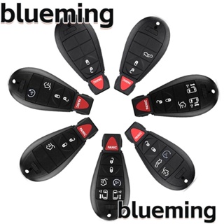 Blueming2 เคสกุญแจรีโมตรถยนต์ ABS 3 4 5 6 ปุ่ม พับได้ ทนทาน สีดํา สําหรับ Chrysler Town & Country Jeep Dodge