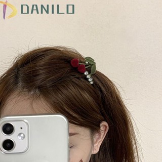 Danilo กิ๊บติดผม รูปเชอร์รี่ ประดับมุก ขนาดเล็ก สไตล์ฝรั่งเศส ย้อนยุค เรียบง่าย เครื่องประดับ สําหรับผู้หญิง