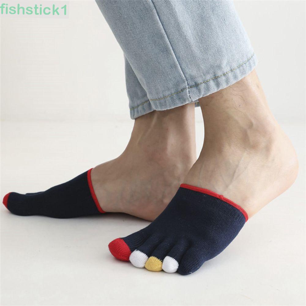 fishstick1-ถุงเท้าห้านิ้ว-ซับเหงื่อ-นุ่ม-เรียบง่าย-ผู้หญิง-ผู้ชาย-ฤดูร้อน-ผ้าฝ้าย-คลุมนิ้วเท้า-ผู้ชาย-ถุงเท้า