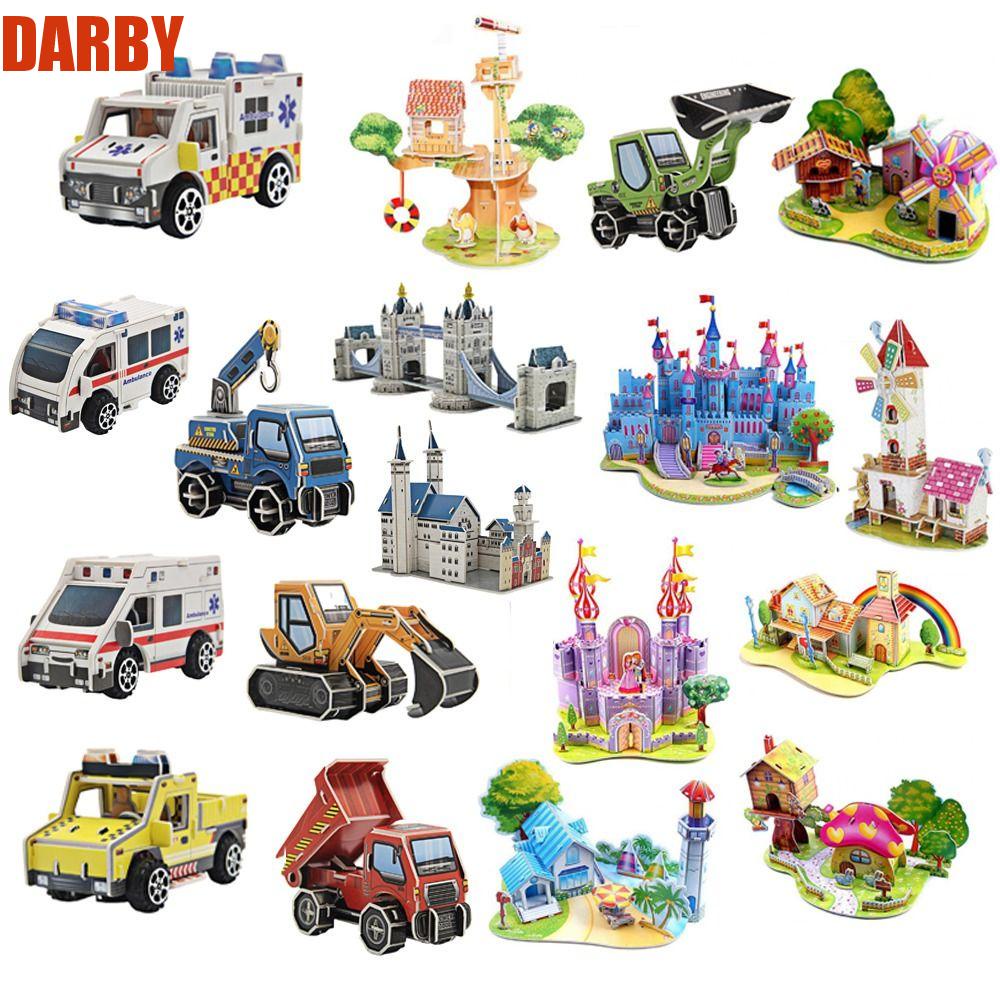 darby-โมเดลปราสาทกระดาษ-3d-แฮนด์เมด-diy-ของเล่นสําหรับเด็ก