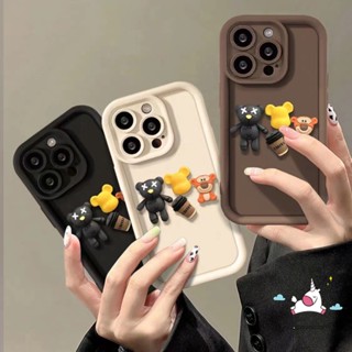 เคสโทรศัพท์มือถือ ลายการ์ตูนหมีน่ารัก 3D สําหรับ Oppo A53 A16 A17 A76 A38 A74 A55 A7 A1k A12 A15S A54s A77 A3s A5s A95 A16s A31 A52 A92 A17k A9 A16K A96 A16E A77s