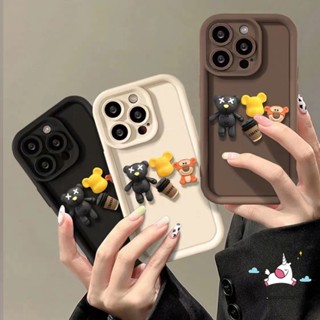 เคสโทรศัพท์มือถือ ลายการ์ตูนหมี 3D สีพื้น สําหรับ Realme C53 C15 C51 C55 C35 C21Y 5 6i 5i 7i 5s C11 C25 C20 C17 C20A C30 C21 C12 C25Y C33 C31 Narzo 50A N53