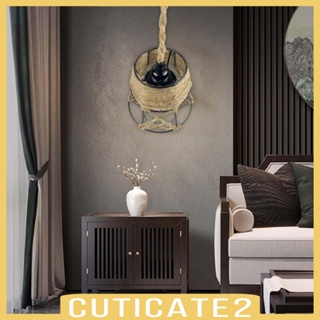 [Cuticate2] โคมไฟเชือกถัก สําหรับแขวนตกแต่งบ้าน ร้านอาหาร ห้องอาหาร