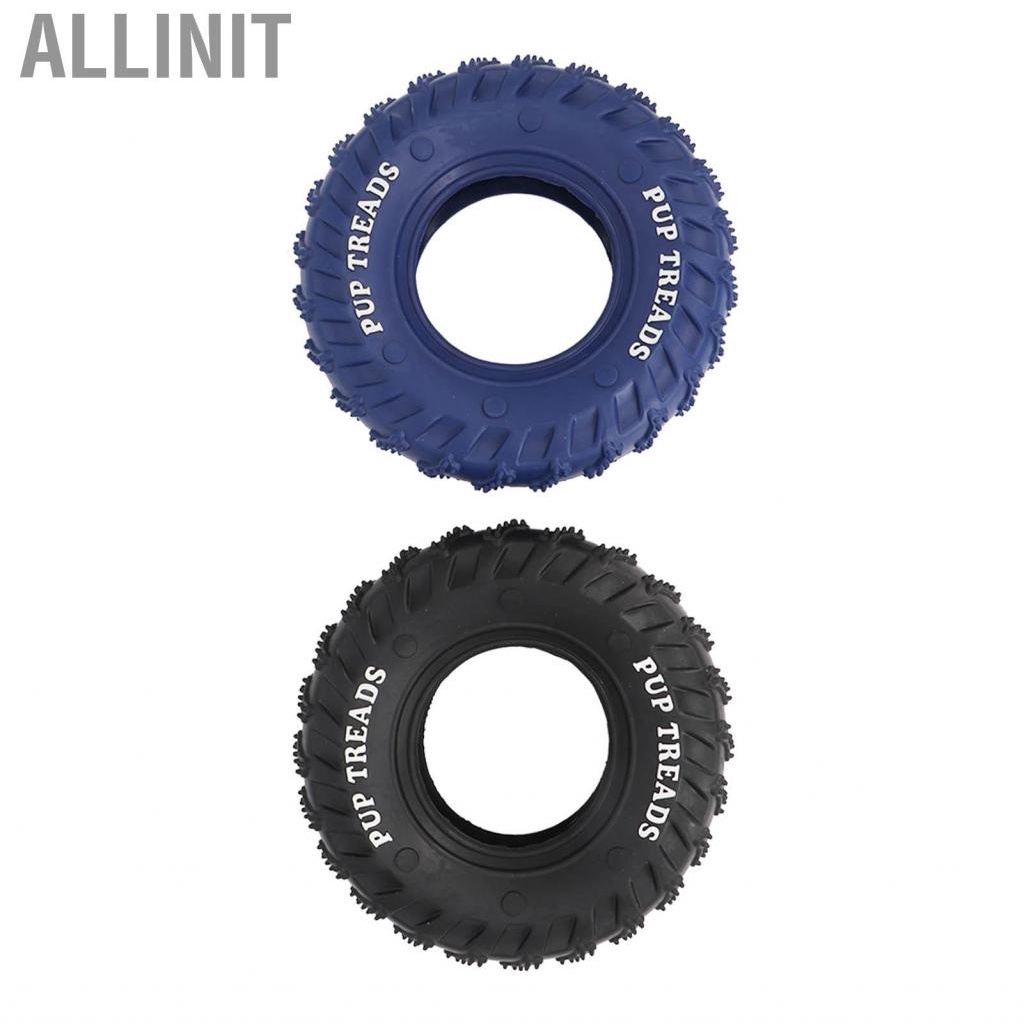 allinit-2pcs-blue-black-rubber-tire-dog-chew-toy-safe-shape-pet-for-medium-large-dogs