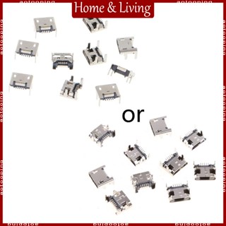 Aotoo ซ็อกเก็ตเชื่อมต่อ Micro USB Type B 5 Pin SMD 4 ขา 90 องศา 10 ชิ้น