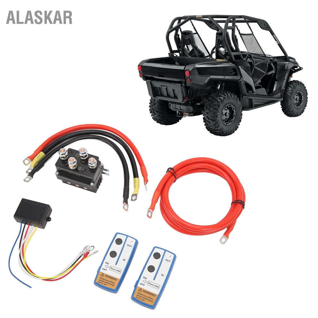 alaskar-กว้านไร้สายรีโมทคอนโทรลชุด-dc-12v-500a-กันน้ำสำหรับ-8000lb-ถึง-15000lb-atv-utv-รถบรรทุก