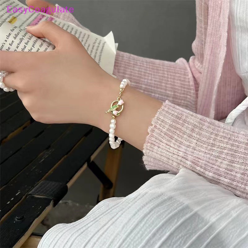 สร้อยข้อมือ-จี้ดอกทิวลิป-ประดับไข่มุก-เหมาะกับของขวัญปาร์ตี้-แฟชั่นสําหรับผู้หญิง