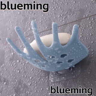 Blueming2 ที่วางสบู่พลาสติก สีฟ้า แบบพกพา พร้อมช่องระบายน้ํา 3 ชิ้น สําหรับห้องน้ํา