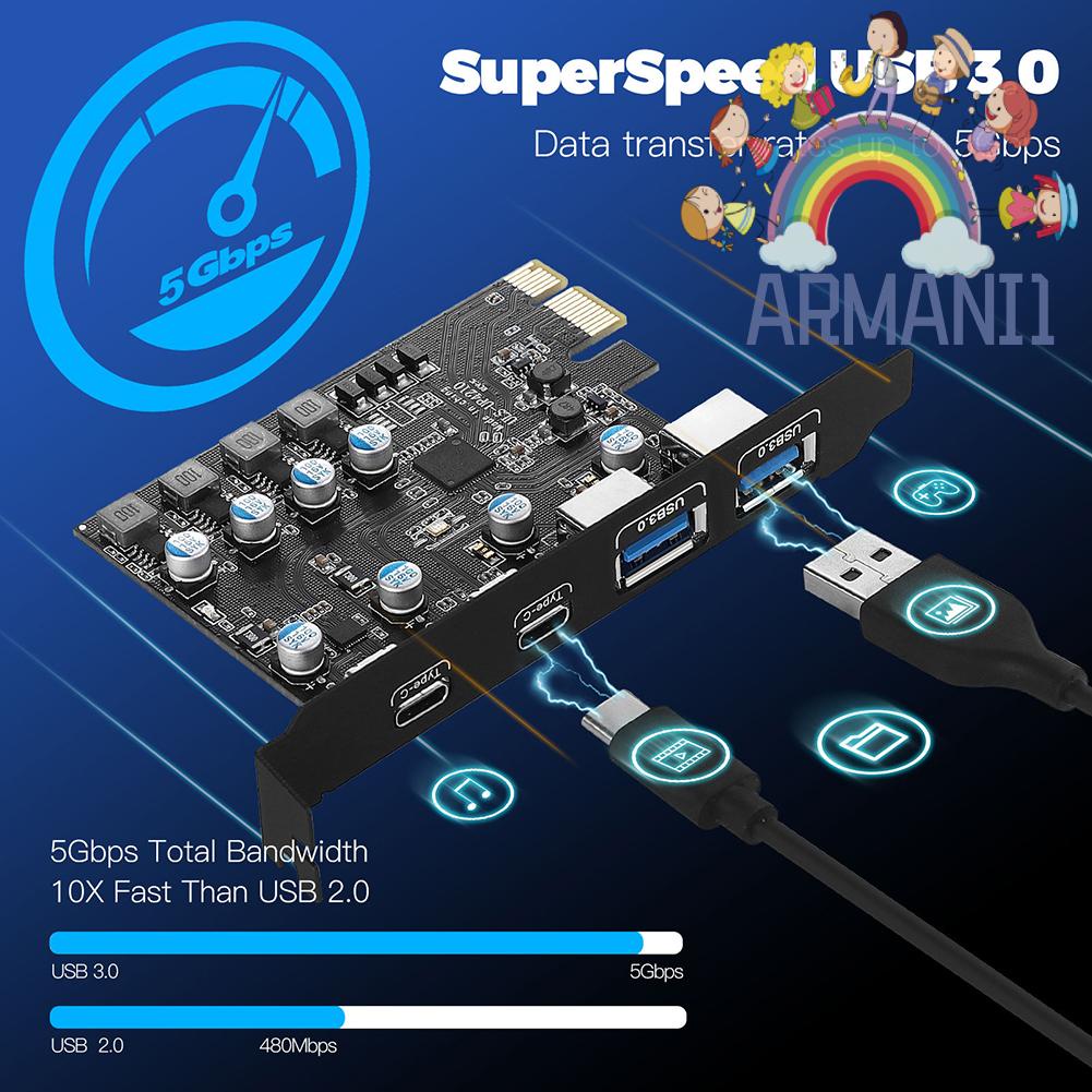 armani1-th-การ์ดต่อขยาย-usb3-0-pcie-2-พอร์ต-usb-a-2-พอร์ต-usb-c-พอร์ต-usb3-2-gen1