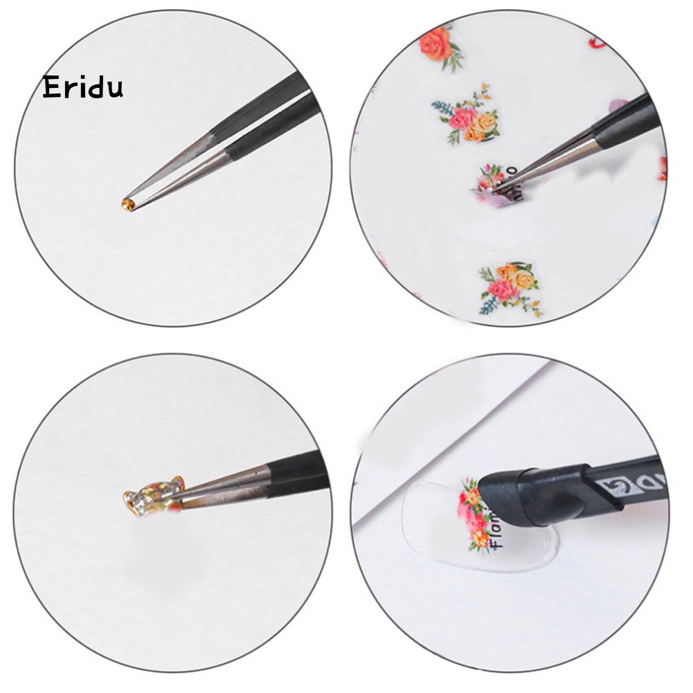er-แหนบสเตนเลส-แบบสองหัว-แต่งพลอยเทียม-สําหรับตกแต่งเล็บ