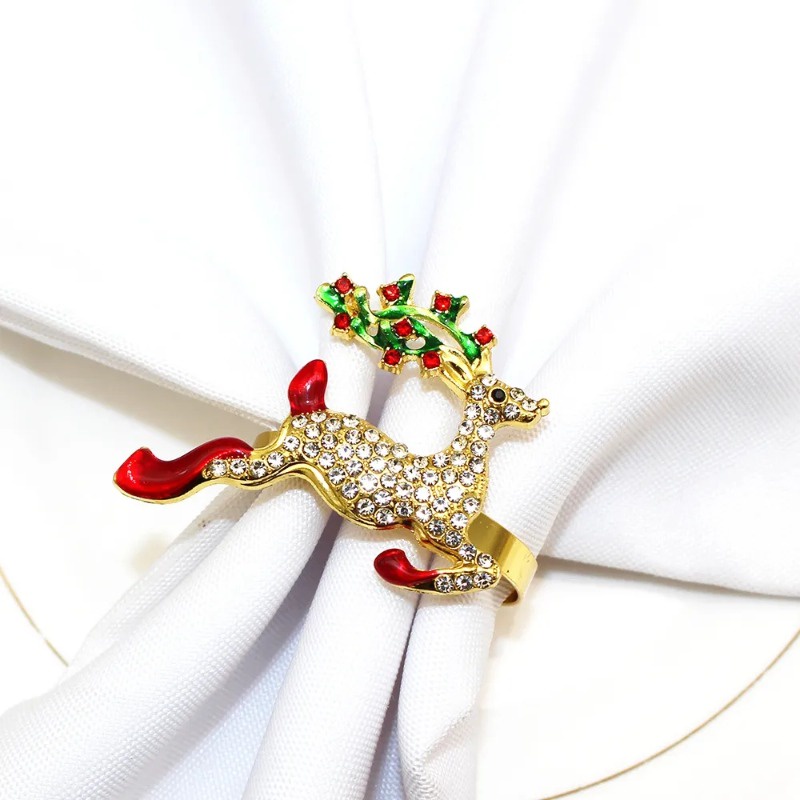 แหวนรัดผ้าเช็ดปาก-รูปกวางเอลก์-คริสต์มาส-สําหรับตกแต่งต้นคริสต์มาส-ปีใหม่-ปาร์ตี้