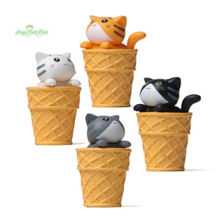 Erck&gt; ฟิกเกอร์เรซิ่น รูปแมวไอศกรีม สําหรับตกแต่งบ้าน สวน