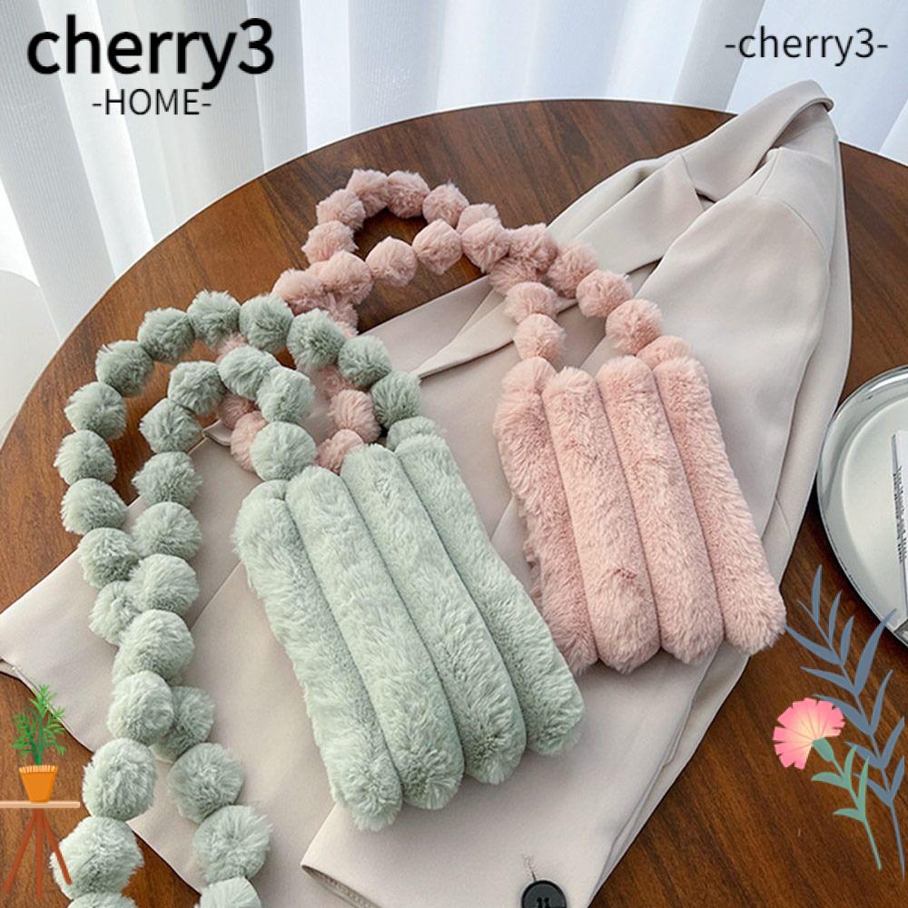 cherry3-กระเป๋าสะพายไหล่-สะพายข้าง-ขนปุยนิ่ม-สีพื้น-ขนาดเล็ก-ลําลอง-สําหรับผู้หญิง