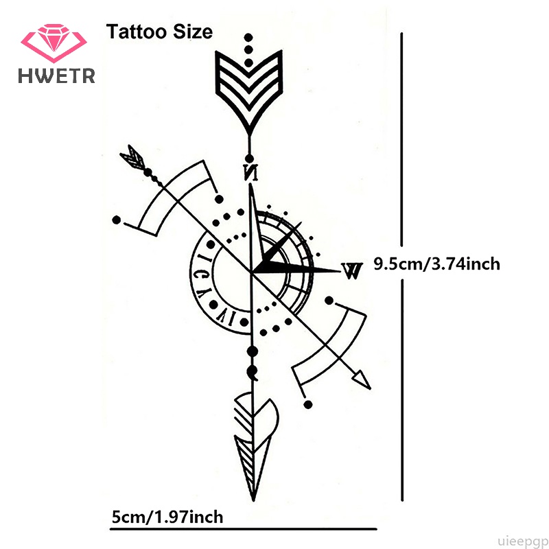 hwetr-สติกเกอร์รอยสักชั่วคราว-กันน้ํา-ลายลูกศร-นาฬิกาโรมัน-สําหรับติดแขน-ร่างกาย