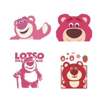 สติกเกอร์สะท้อนแสง ลายการ์ตูนหมี Lotso Huggin กันน้ํา สําหรับติดตกแต่งหมวกกันน็อค รถจักรยานยนต์