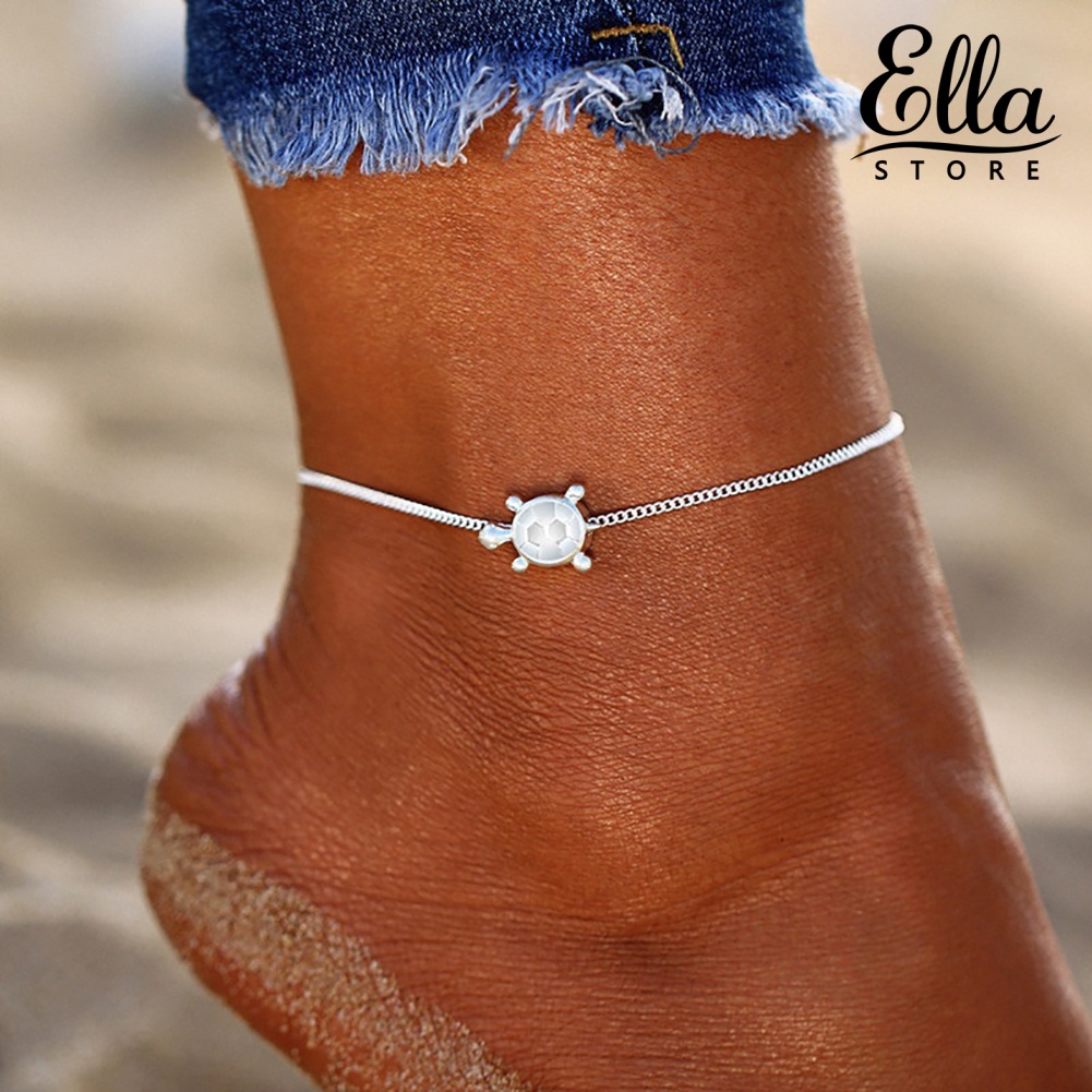 ellastore123-สร้อยข้อเท้า-รูปเต่า-สไตล์โบฮีเมียน-เหมาะกับฤดูร้อน-ชายหาด-เครื่องประดับ-สําหรับผู้หญิง