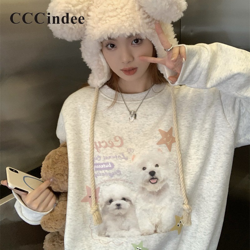 cccindee-ใหม่-เสื้อกันหนาว-คอกลม-แขนยาว-ทรงหลวม-พิมพ์ลายสุนัข-สีตัดกัน-แฟชั่นสําหรับผู้หญิง-2023