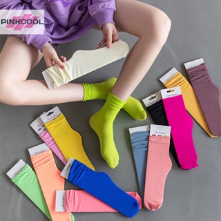 Pinkcool ถุงเท้า แบบบาง ทรงหลวม หลากสี เหมาะกับฤดูใบไม้ผลิ และฤดูร้อน สําหรับผู้หญิง 1 3 5 คู่