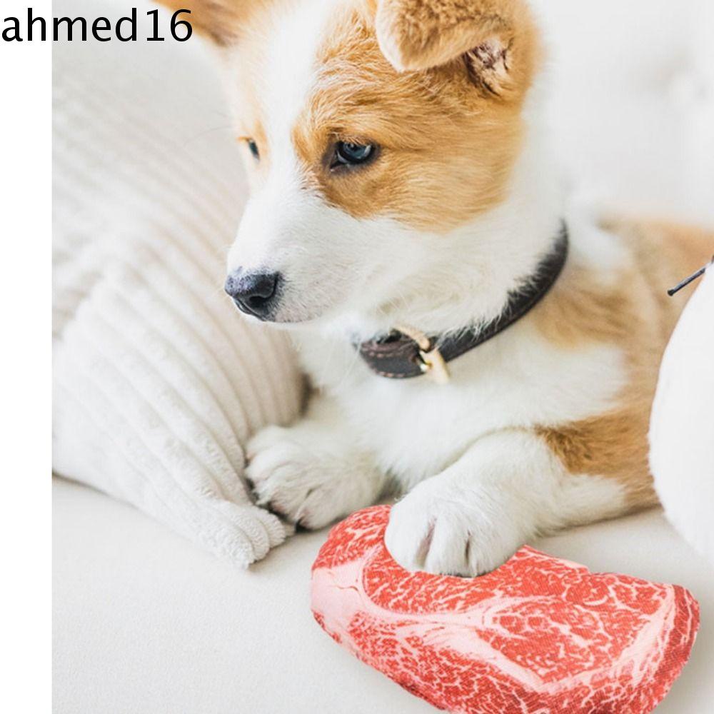 ahmed-ของเล่นสเต็กจําลอง-ผ้าออกซ์ฟอร์ด-แบบนิ่ม-กันกัด-สําหรับสัตว์เลี้ยง-สุนัข
