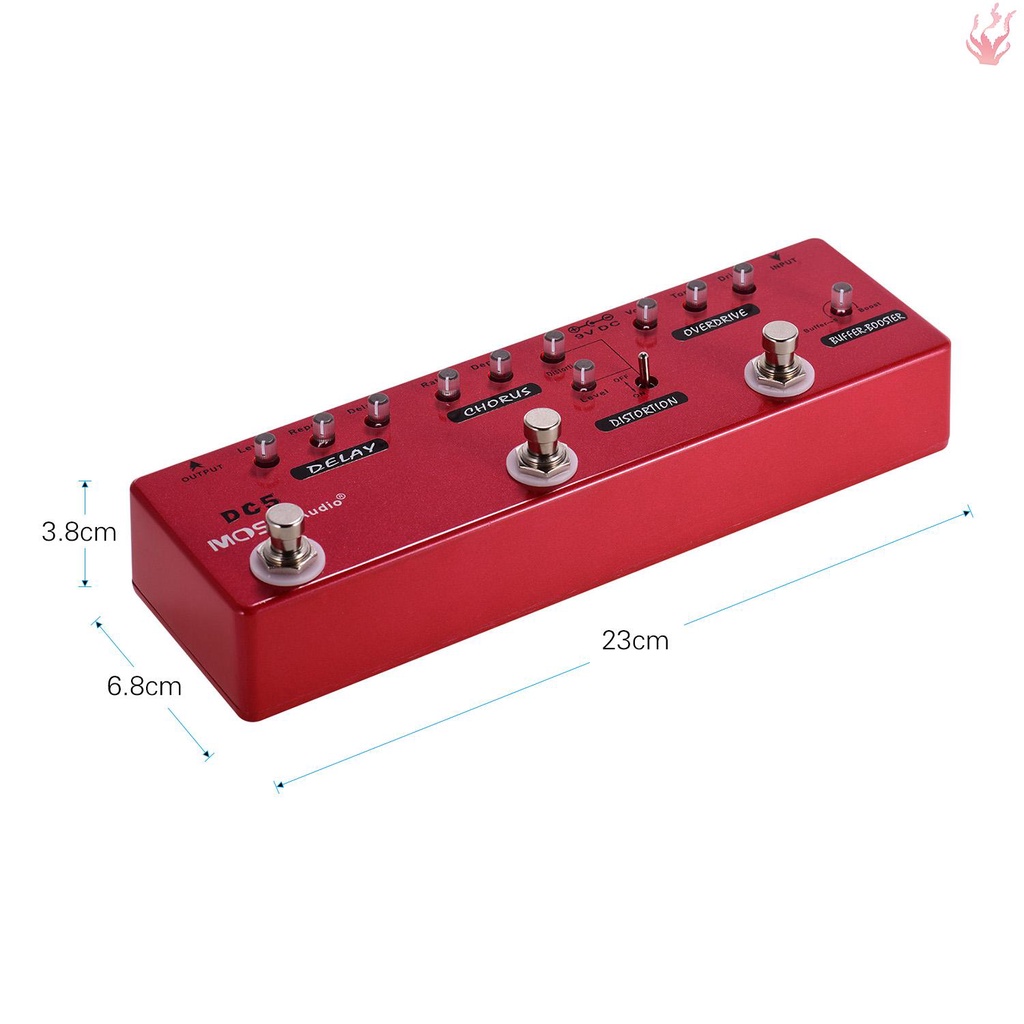 y-moskyaudio-dc5-6-in-1-แท่นเหยียบเอฟเฟคกีตาร์-แบบโลหะ-พร้อมทรูบายพาส