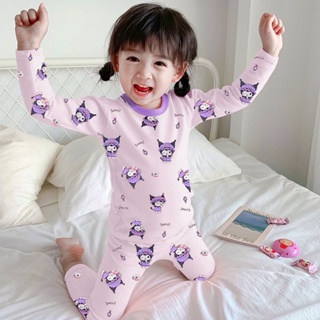 Childrens pajamas girls new pure cotton autumn clothes long johns boneless cartoon Kulomi pajamas underwear set home clothes