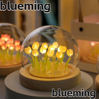Blueming2 โคมไฟตั้งโต๊ะ รูปดอกทิวลิป แบบสัมผัส เรืองแสง สาย USB ของขวัญวันวาเลนไทน์