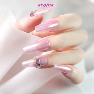 Aroma อุปกรณ์ตกแต่งเล็บ จี้แฟลช ทรงสี่เหลี่ยมผืนผ้า 3D สําหรับตกแต่งเล็บ DIY