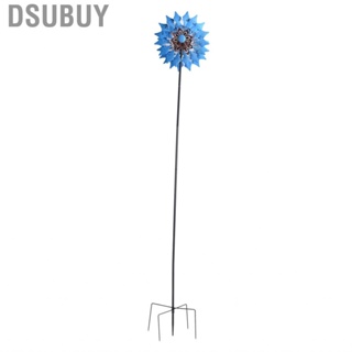 Dsubuy Double Layer Garden Wind Spinners W/ Solar Powered Glass Ball Metal Windmi